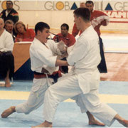 Чемпионат Европы 1997 год, 4-е место  по кумитэ (поединку) среди мужчин, Швейцария, Давос. Поединок с английским спортсменом.